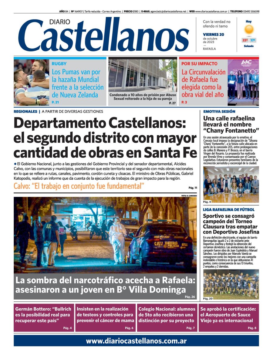 Tapa y diario Castellanos….Informate!!