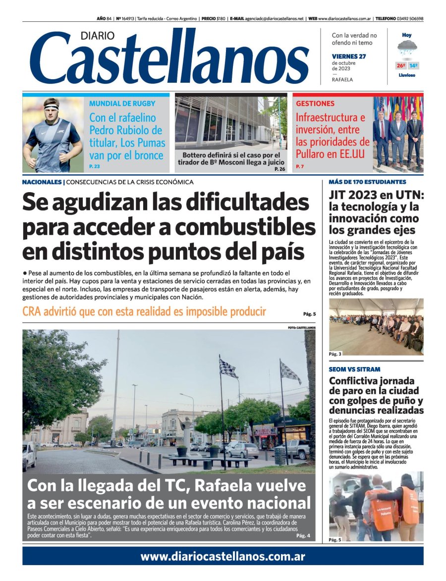 Tapa y diario Castellanos….Informate!