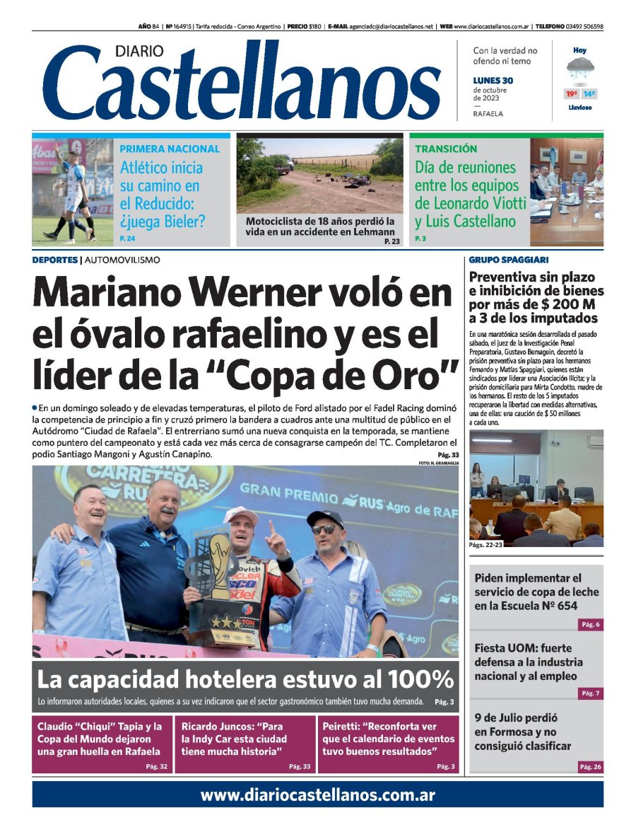 Tapa y diario Castellanos…Informate!