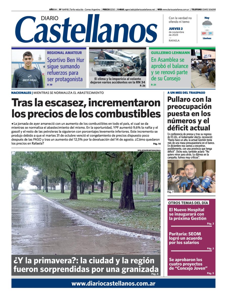 Tapa y diario Castellanos…Informate!!!