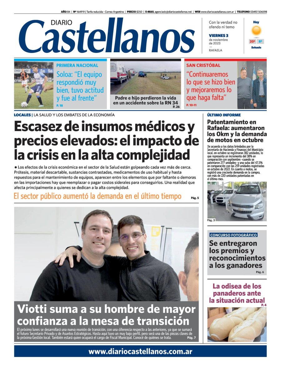 Tapa y diario Castellanos….Informate!!