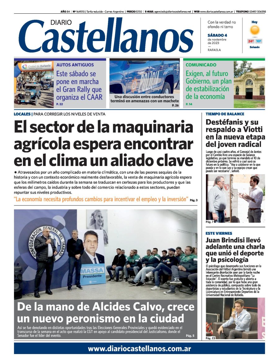 Tapa y diario Castellanos….Informate!!
