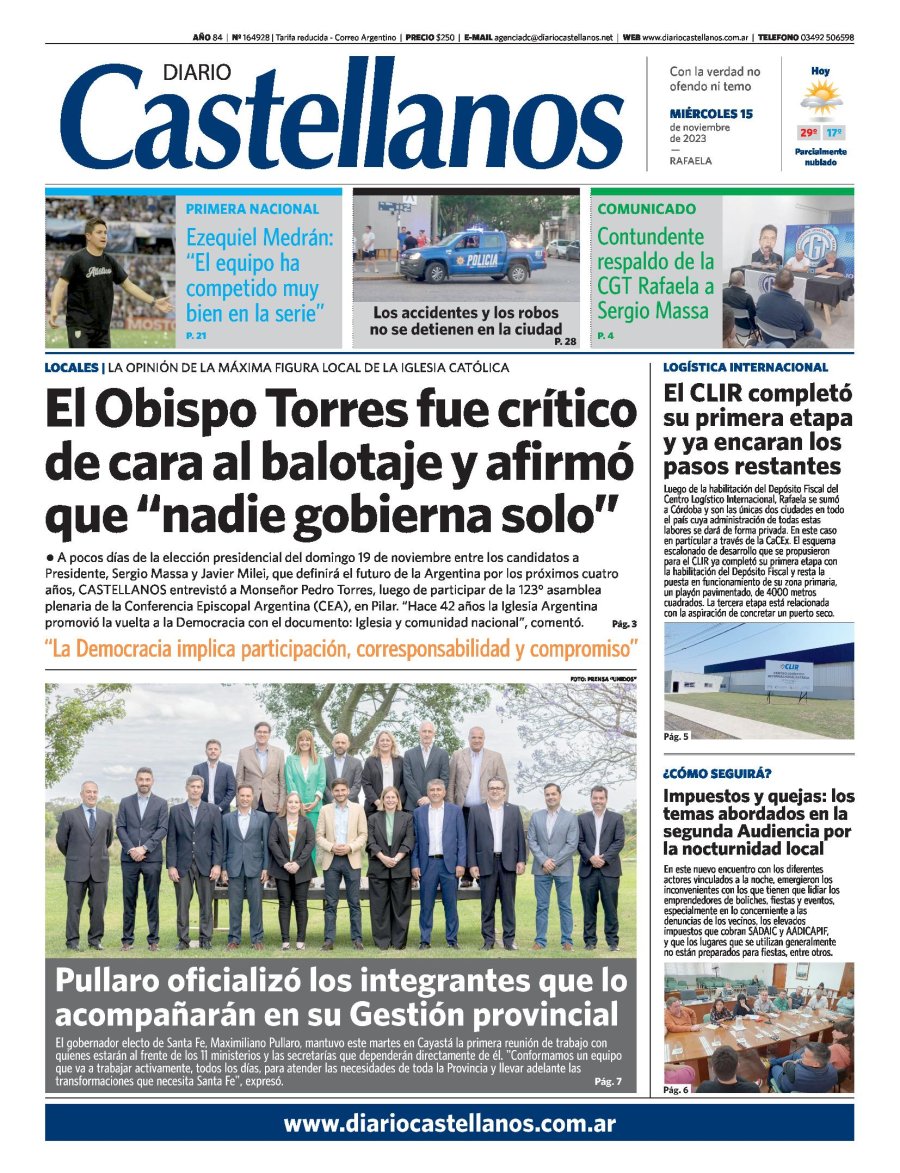Tapa y diario Castellanos…Informate!°
