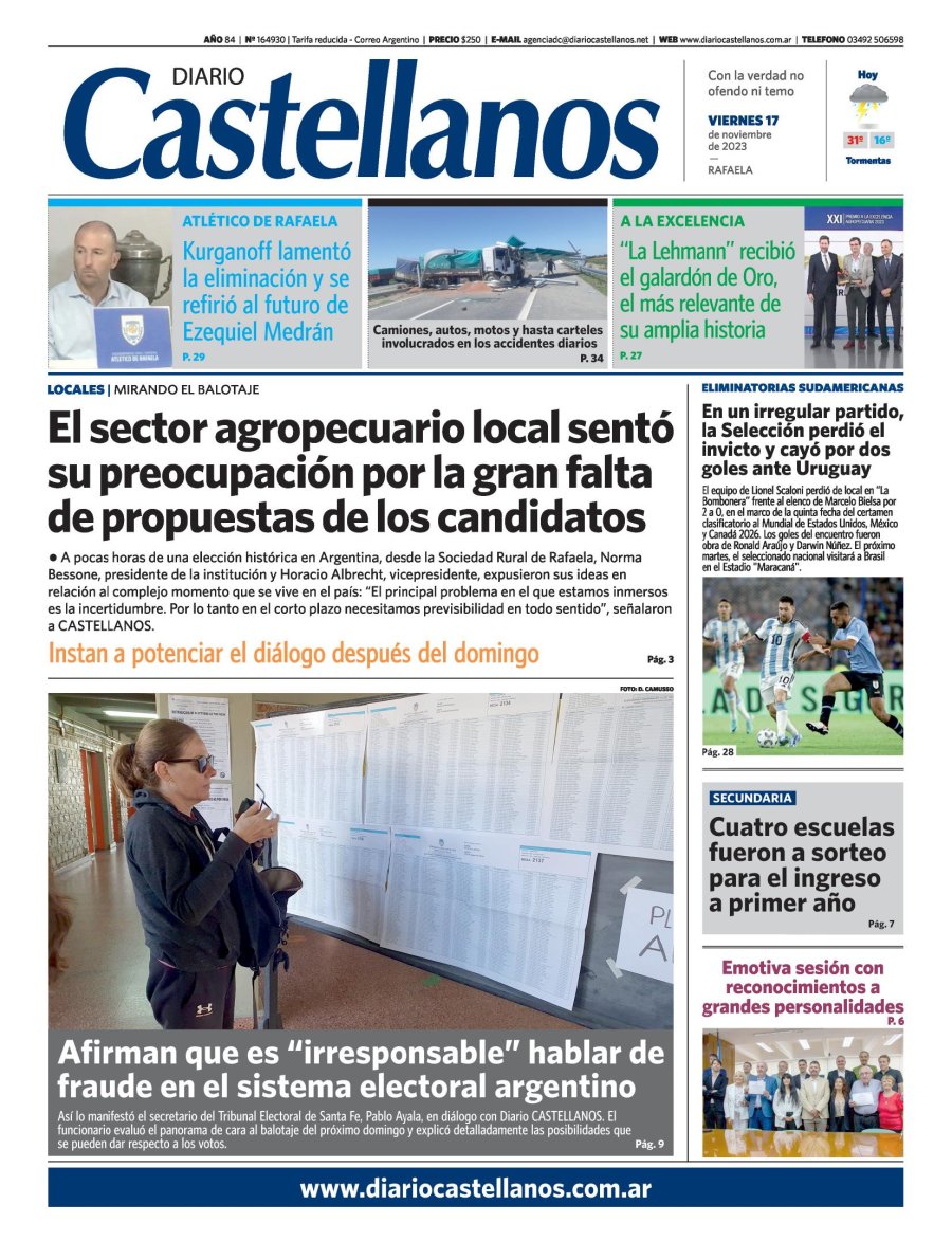 Tapa y diario Castellanos….Informate!!