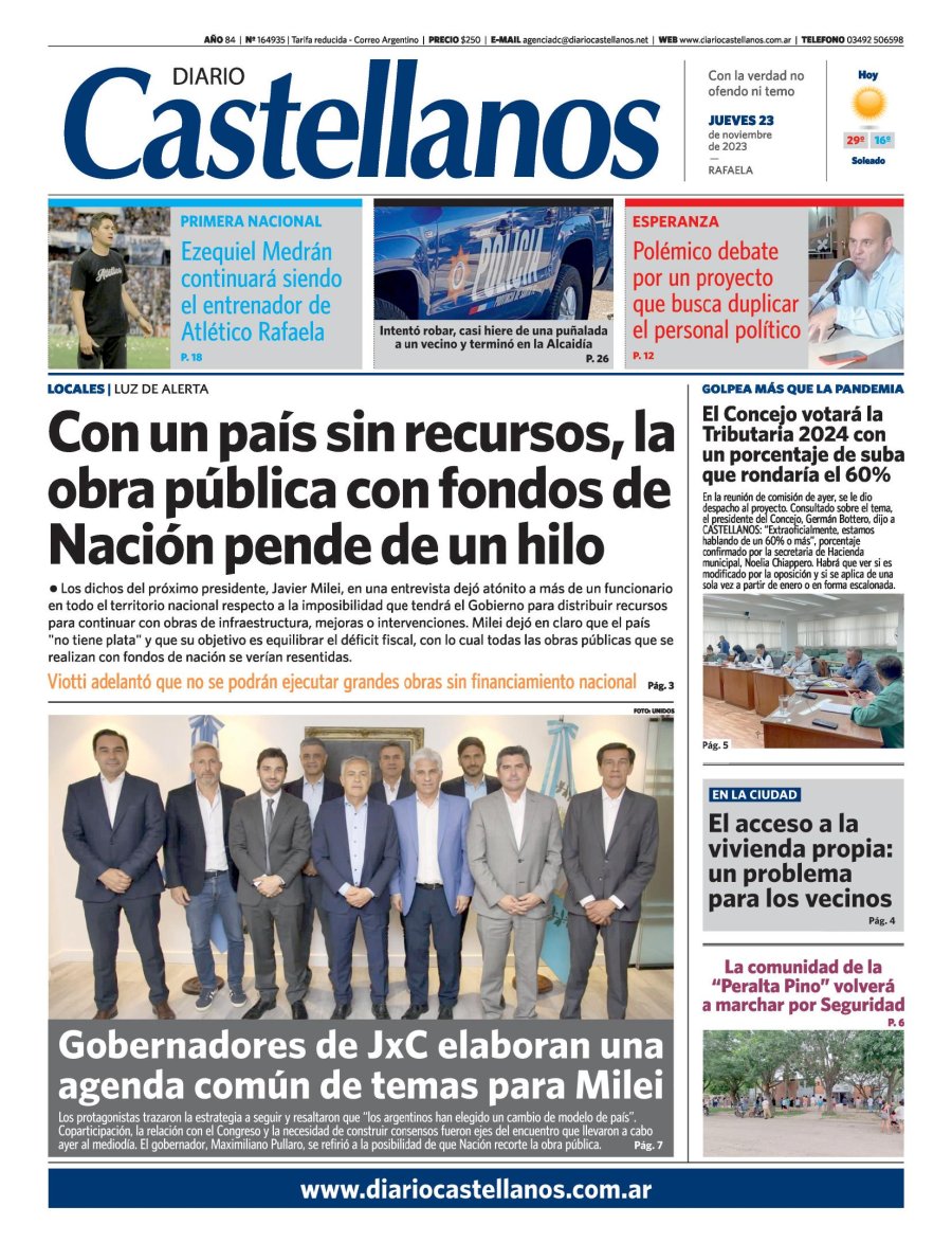 Tapa y diario Castellanos …Informate!!!