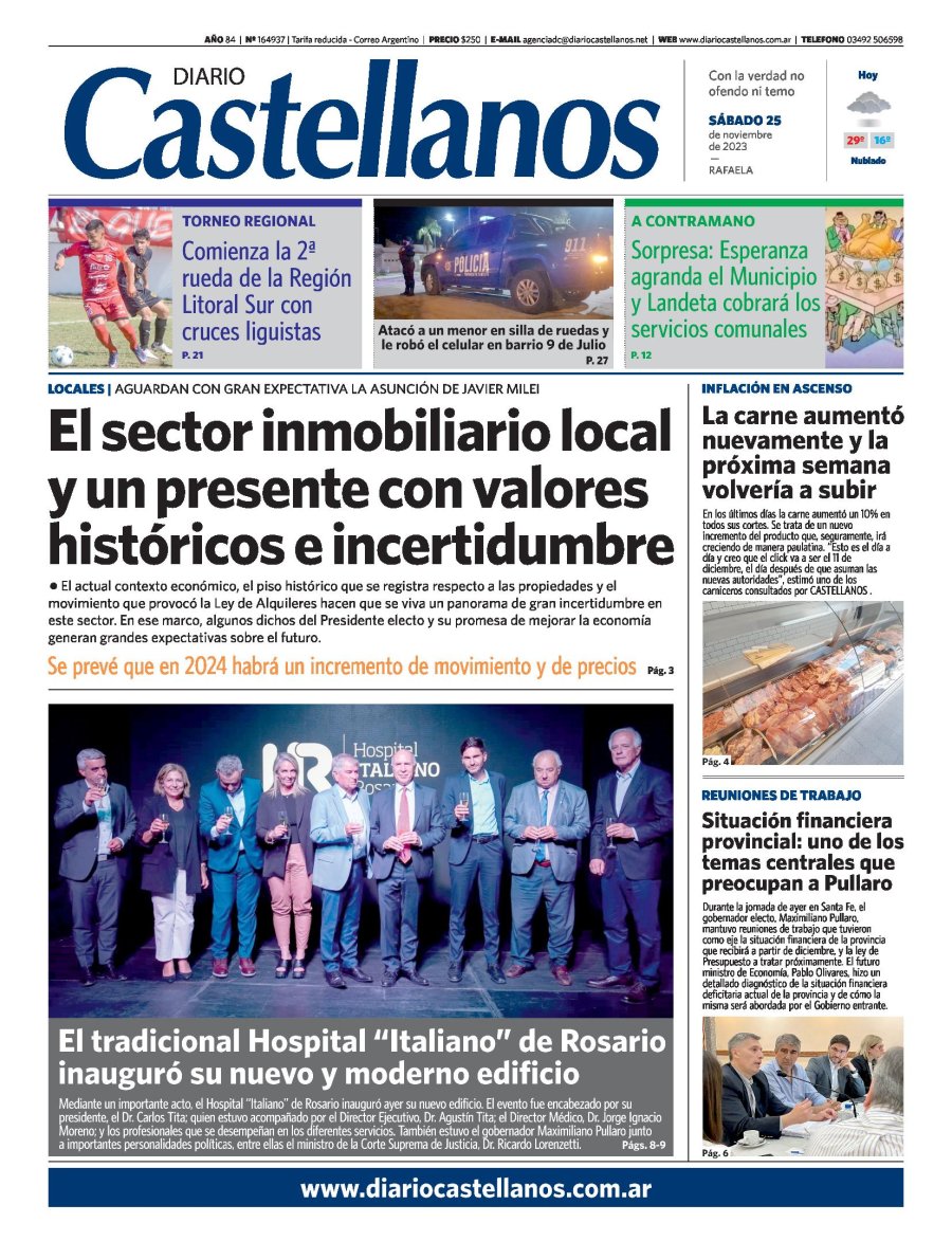 Tapa y diario Castellanos…Informate!!