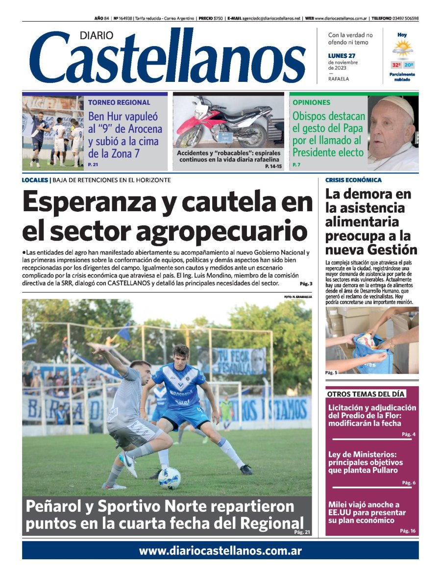 Tapa y diario Castellanos…Informate!
