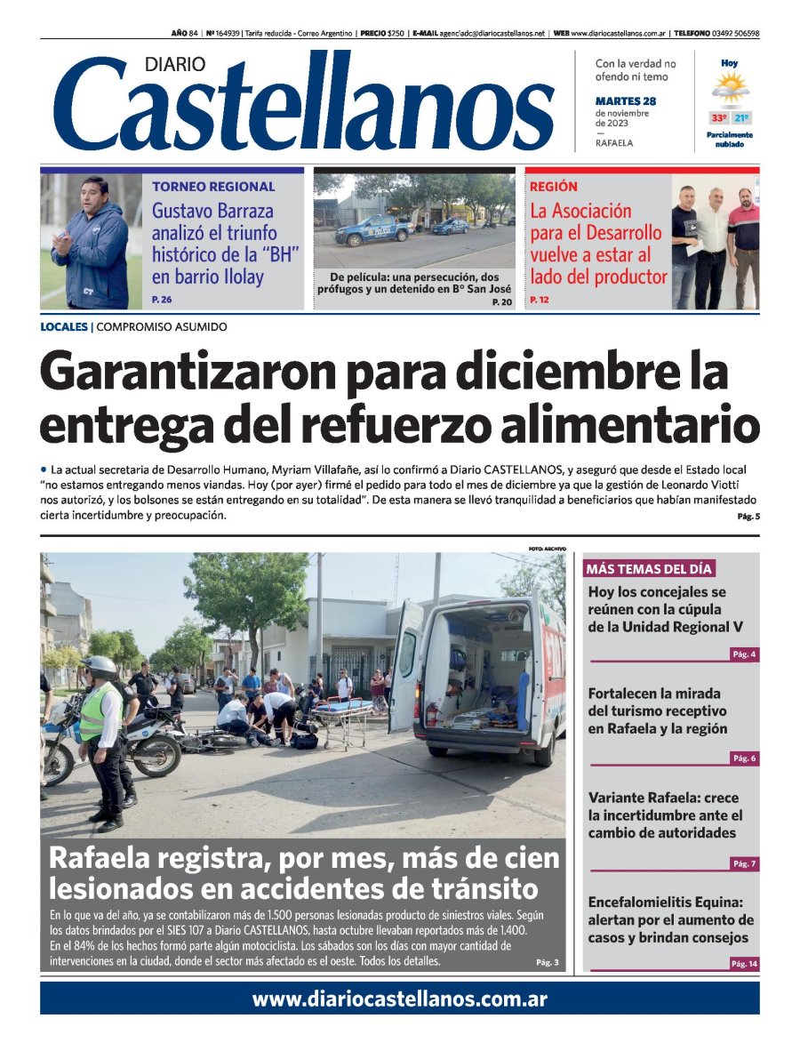 Tapa y diario Castellanos..Informate!