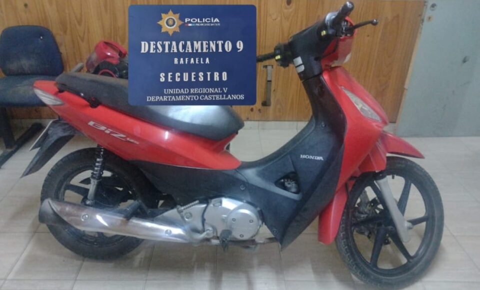 Rafaela  RECUPERARON UNA MOTO