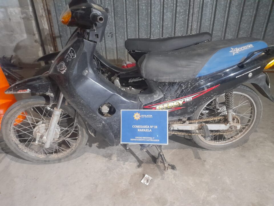 Rafaela RECUPERARON UN MOTOVEHICULO