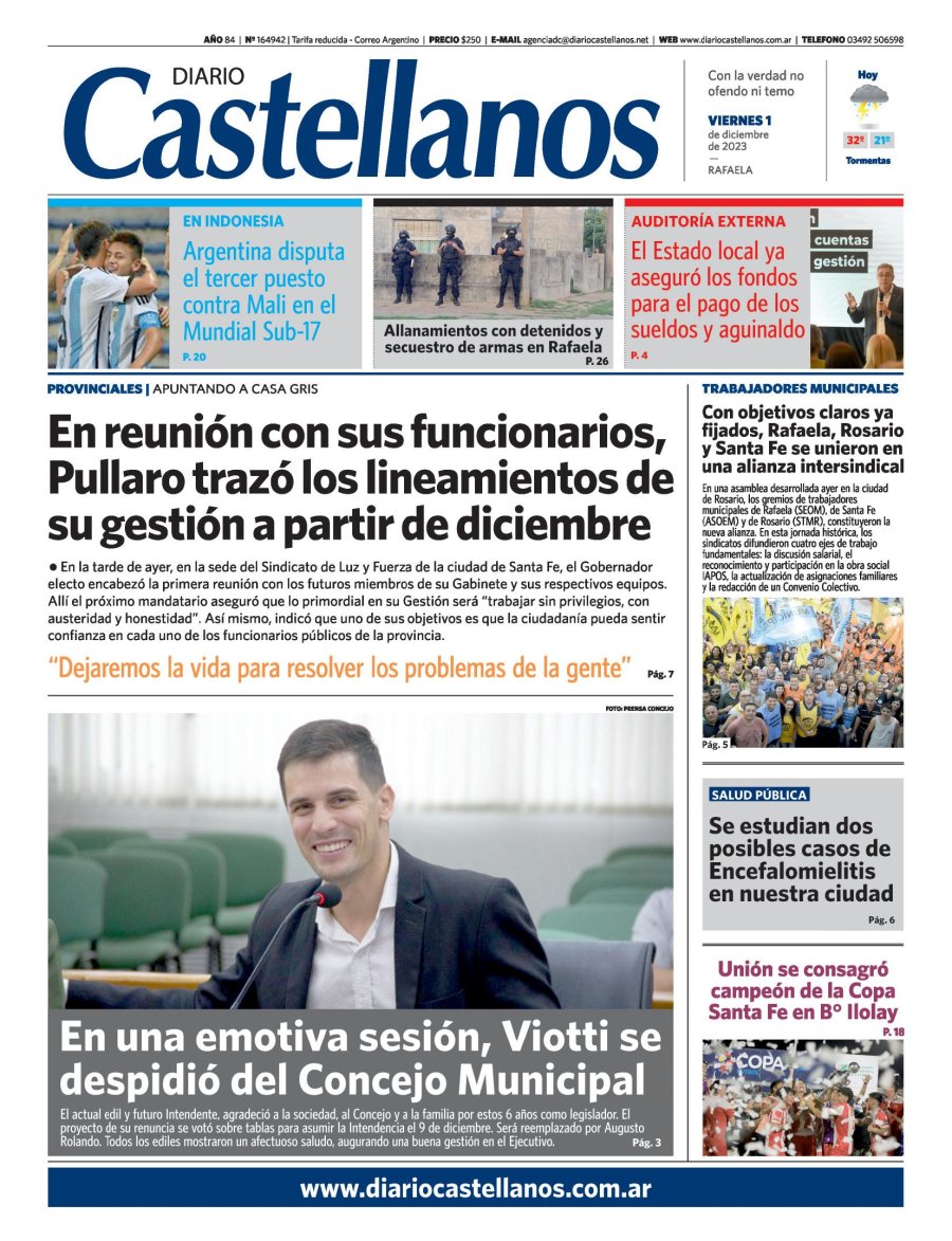 Tapa y diario Castellanos….Informate!