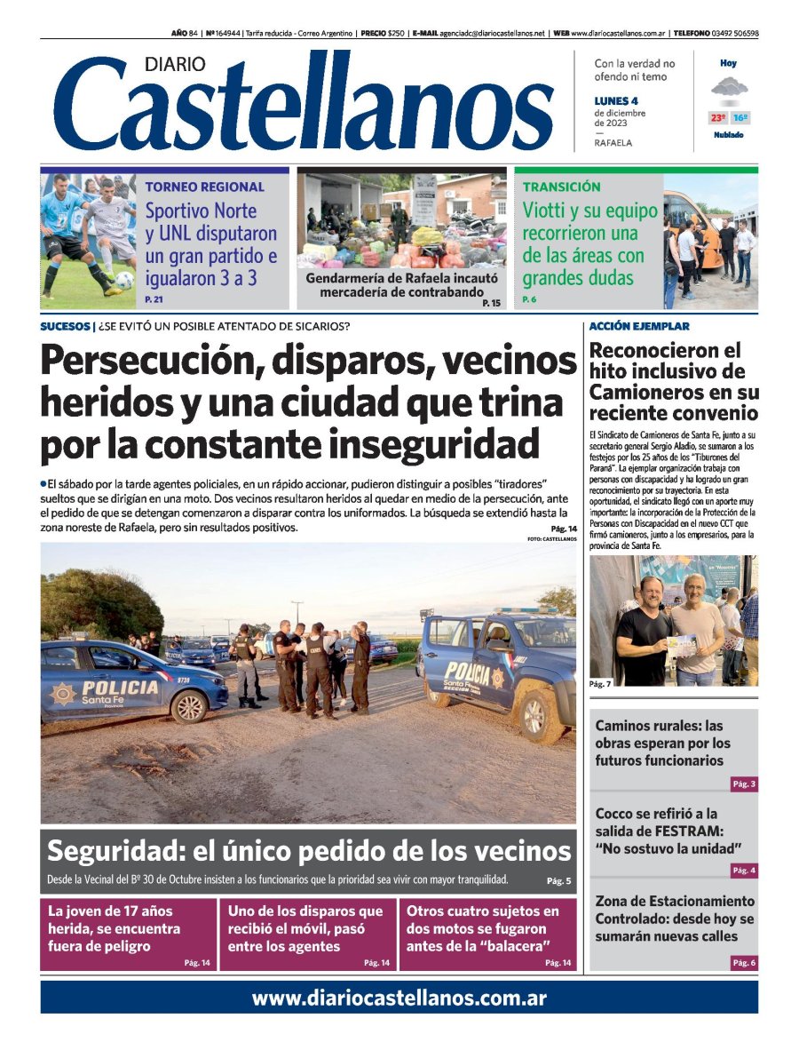 Tapa y diario Castellanos…Informate!!