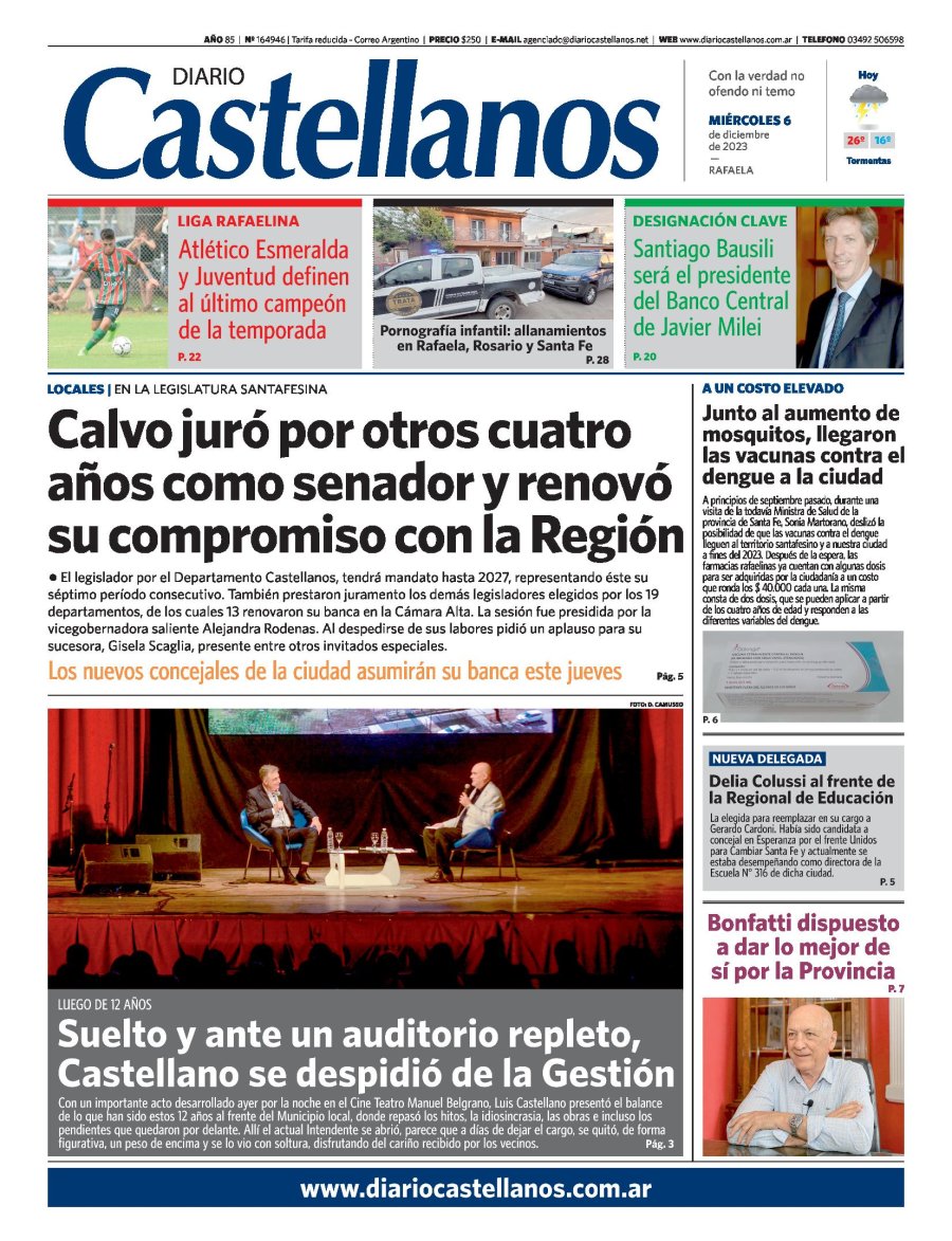 Tapa y diario Castellanos…Informate!