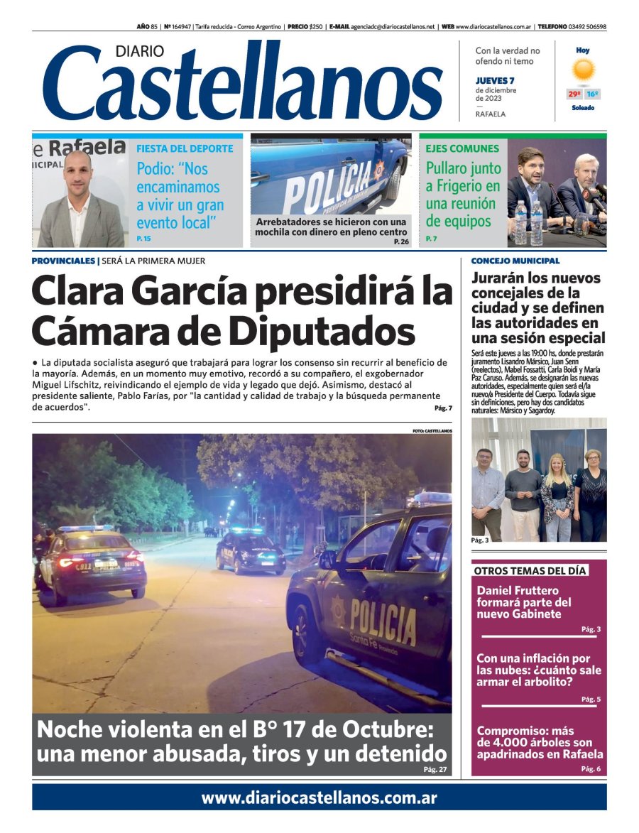 Tapa y diario Castellanos….Informate!