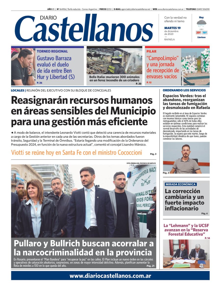 Tapa y diario Castellanos…Informate!