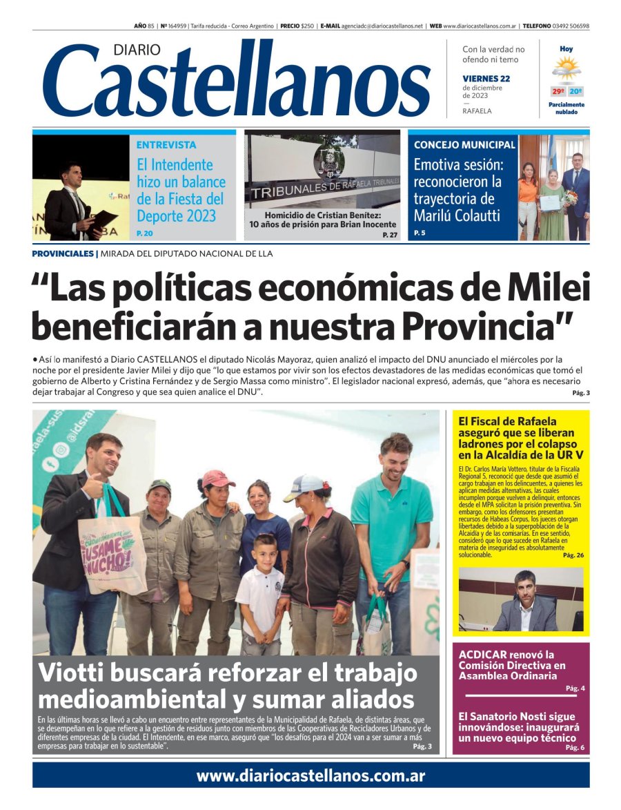 Tapa y diario Castellanos…Informate!!