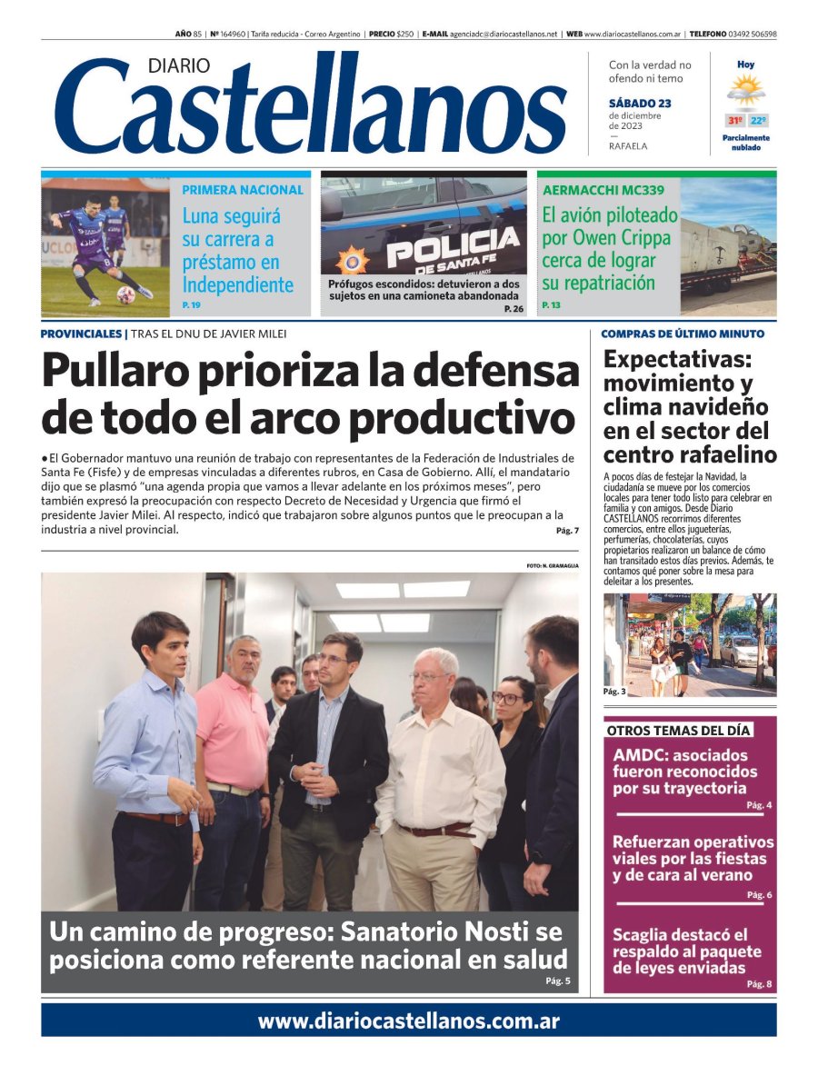 Tapa y diario Castellanos…Informate!