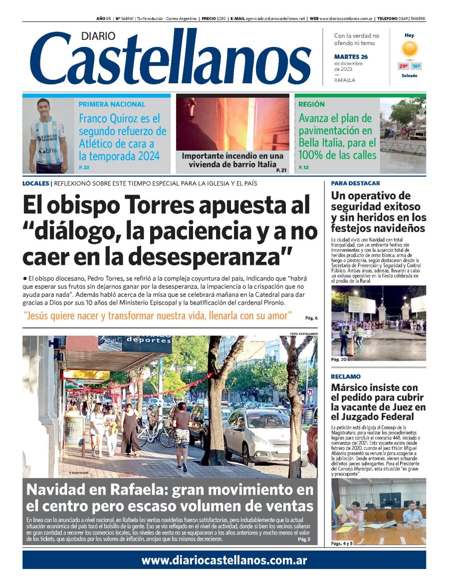 Tapa y diario Castellanos….Informate!