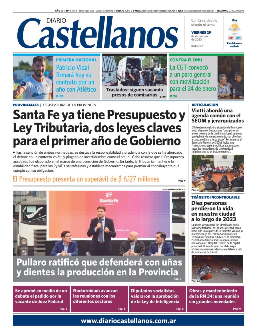 Tapa y diario Castellanos…Informate!!