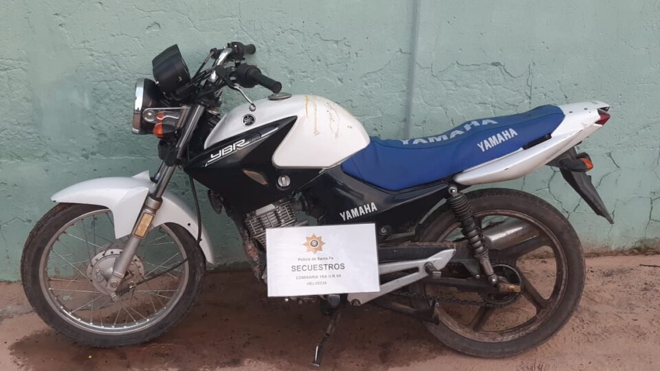 HELVECIA: RECUPERAMOS UNA MOTOCICLETA SUSTRAÍDA EN LA CIUDAD DE SANTA FE