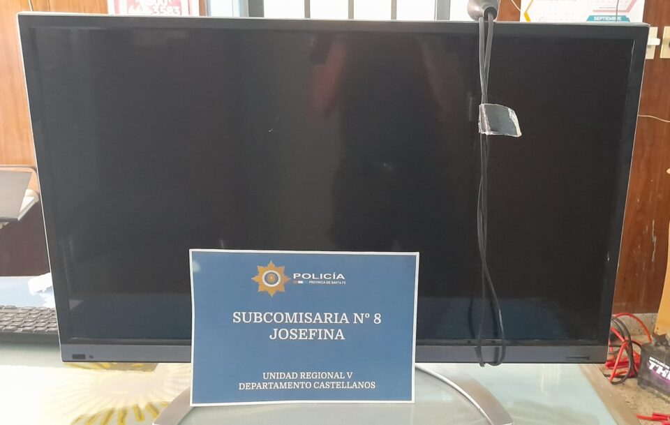 Josefina  RÁPIDA LABOR PERMITE RECUPERAR UN TELEVISOR