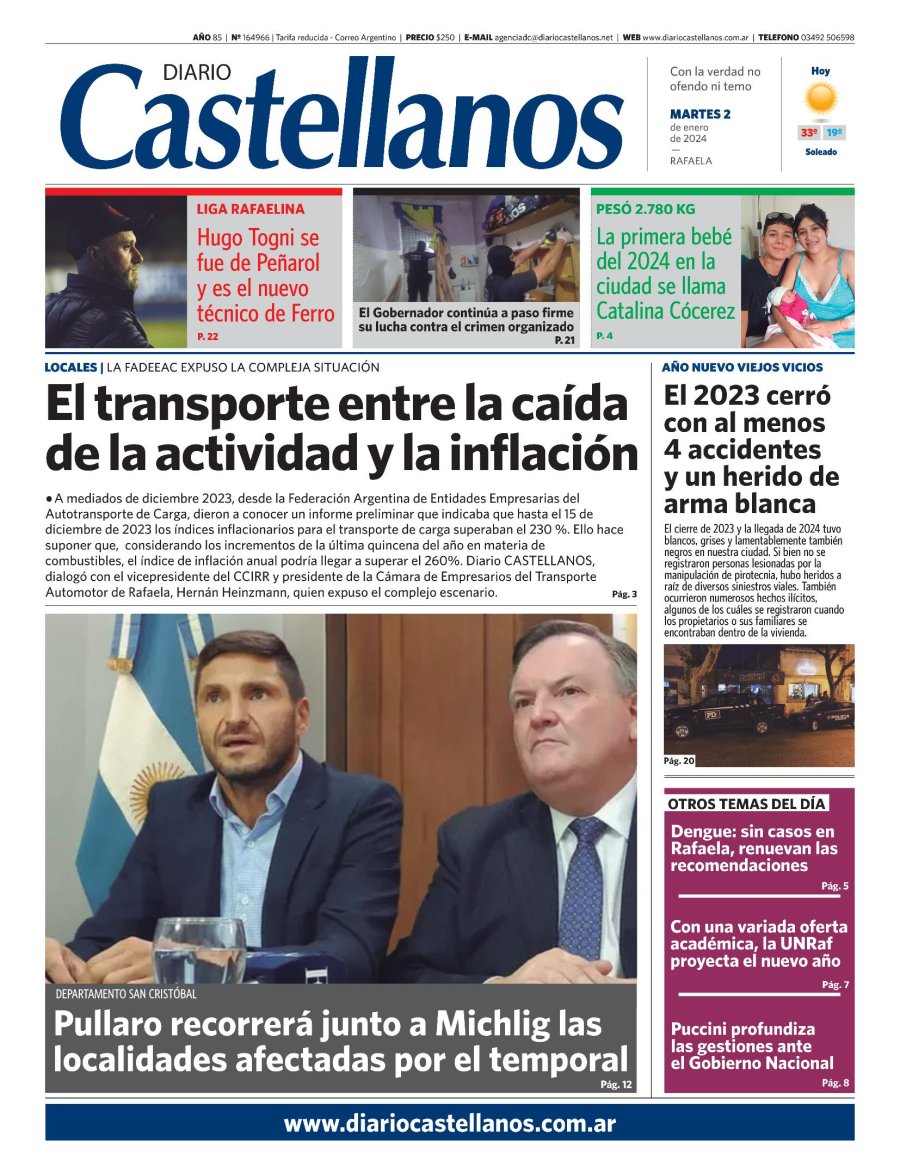 Tapa y diario Castellanos…Informate!!