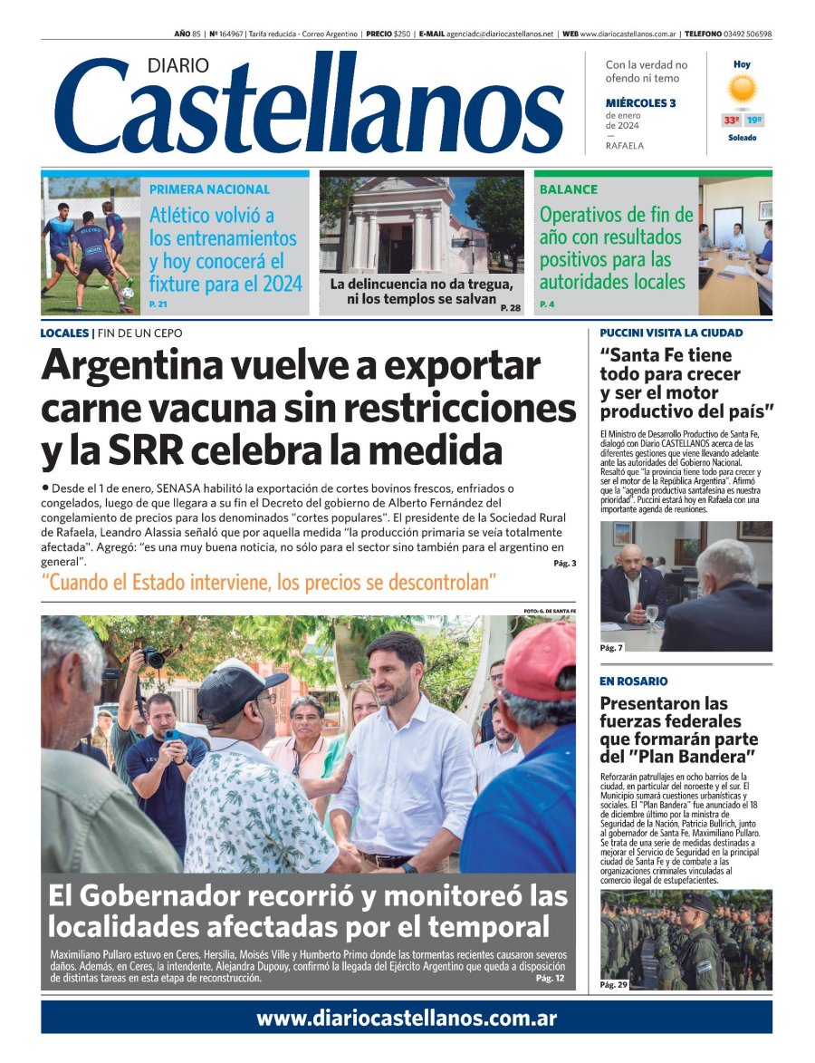 Tapa y diario Castellanos…Informate!