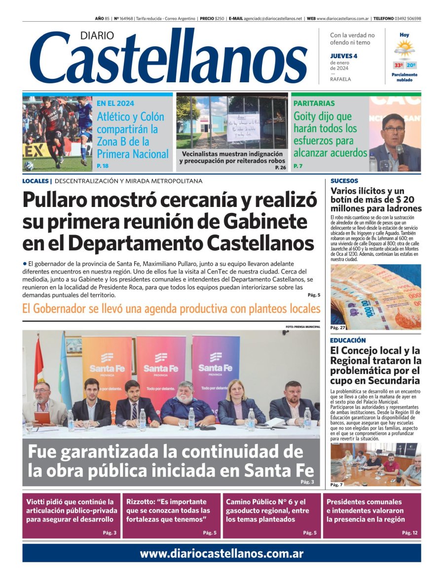 Tapa y diario Castellanos…Informate!!