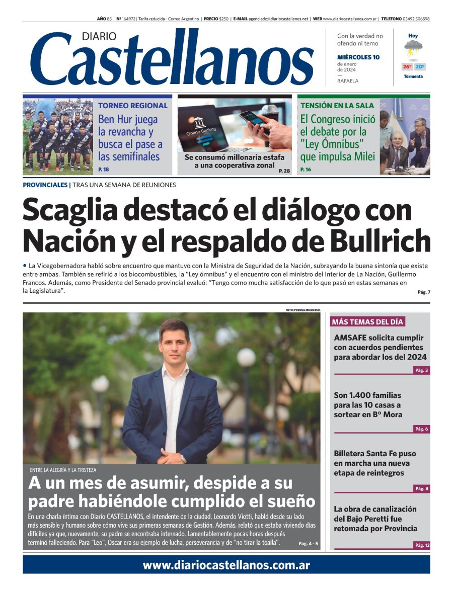 Tapa y diario Castellanos….Informate !