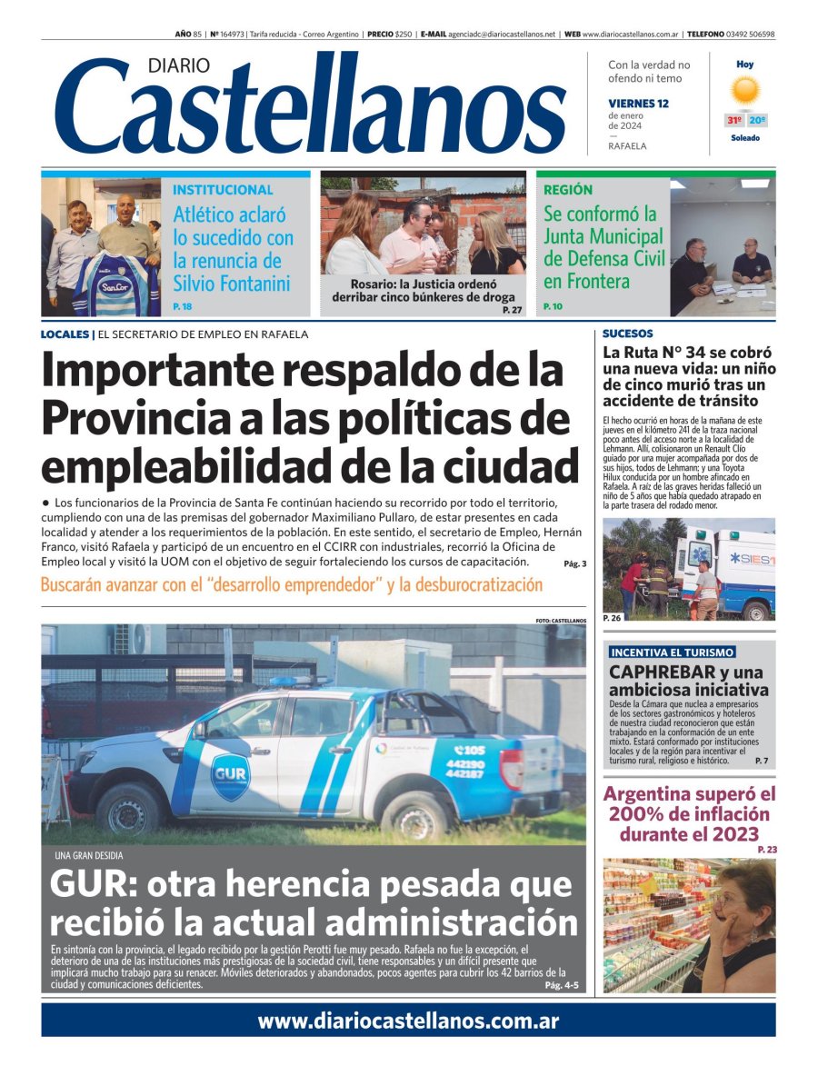 Tapa y diario Castellanos…Informate!