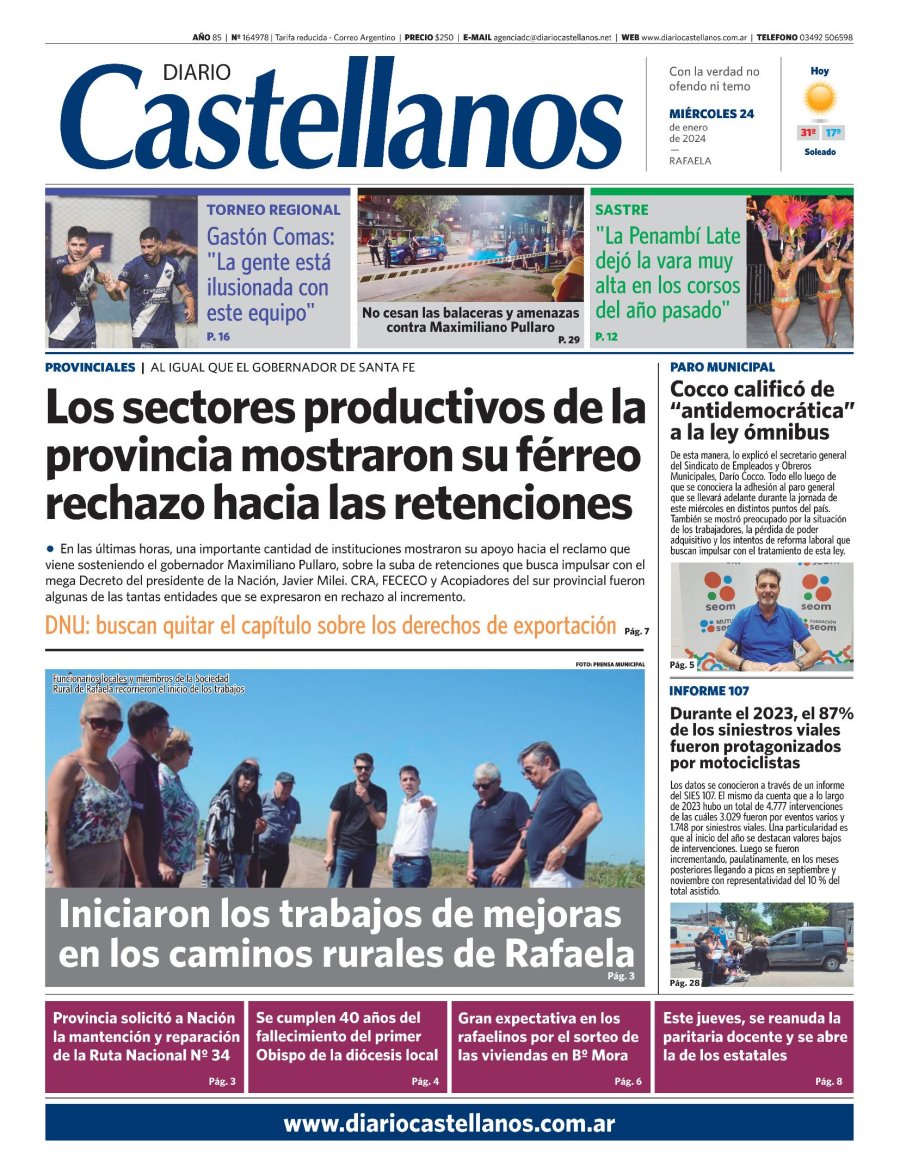 Tapa y diario Castellanos…Informate!!!