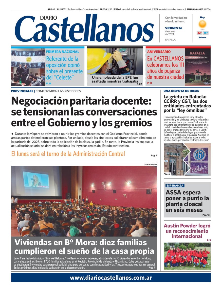 Tapa y diario Castellanos…Informate!