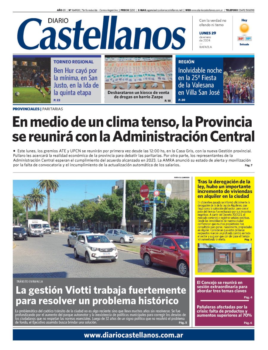 Tapa y diario Castellanos…Informate!