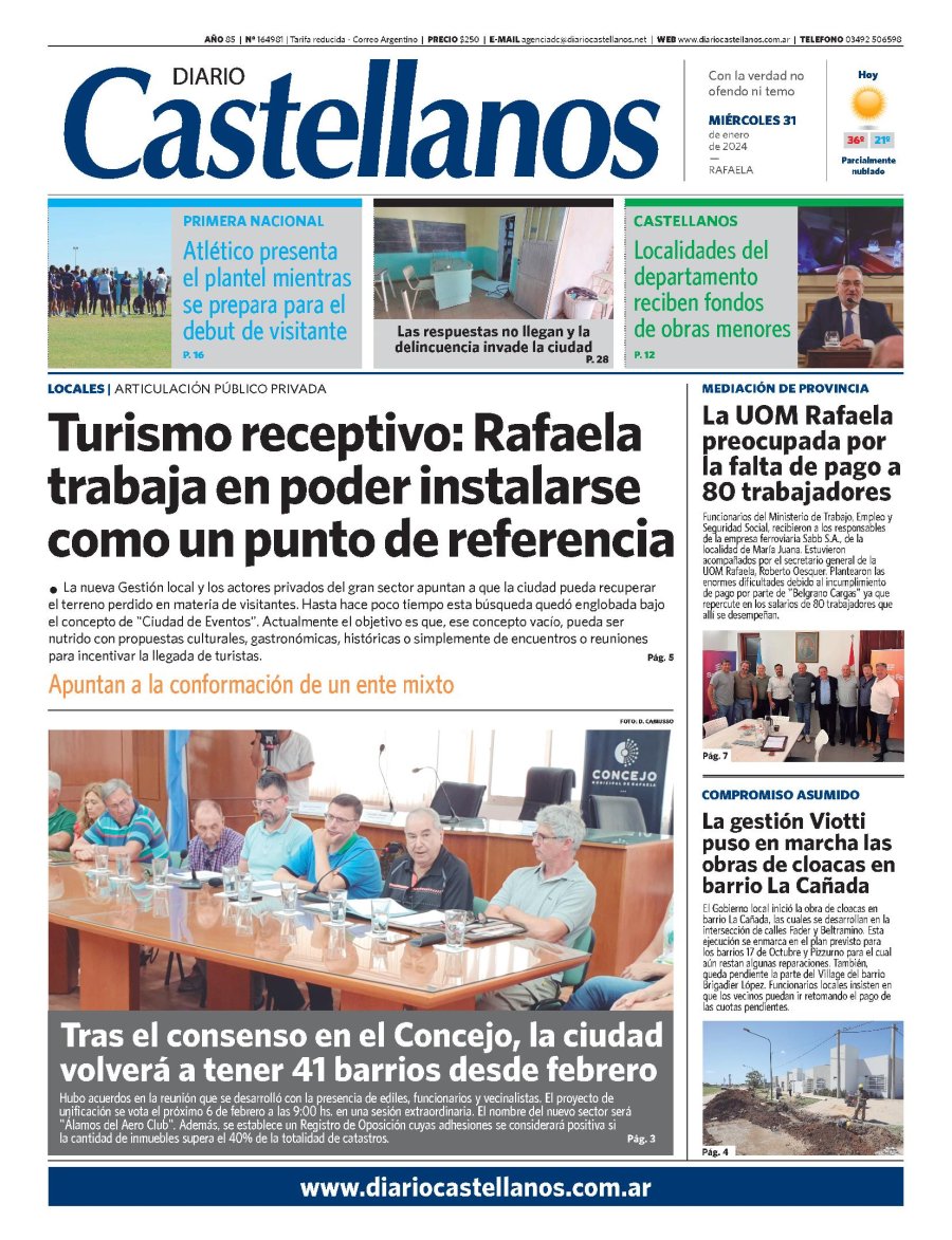 Tapa y diario Castellanos…Informate!!