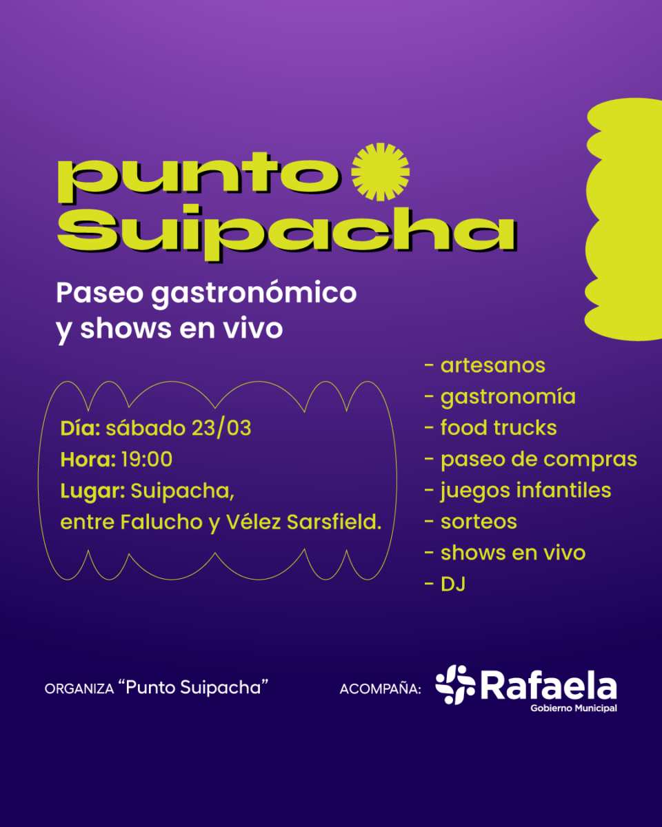 Este fin semana llega “Punto Suipacha”