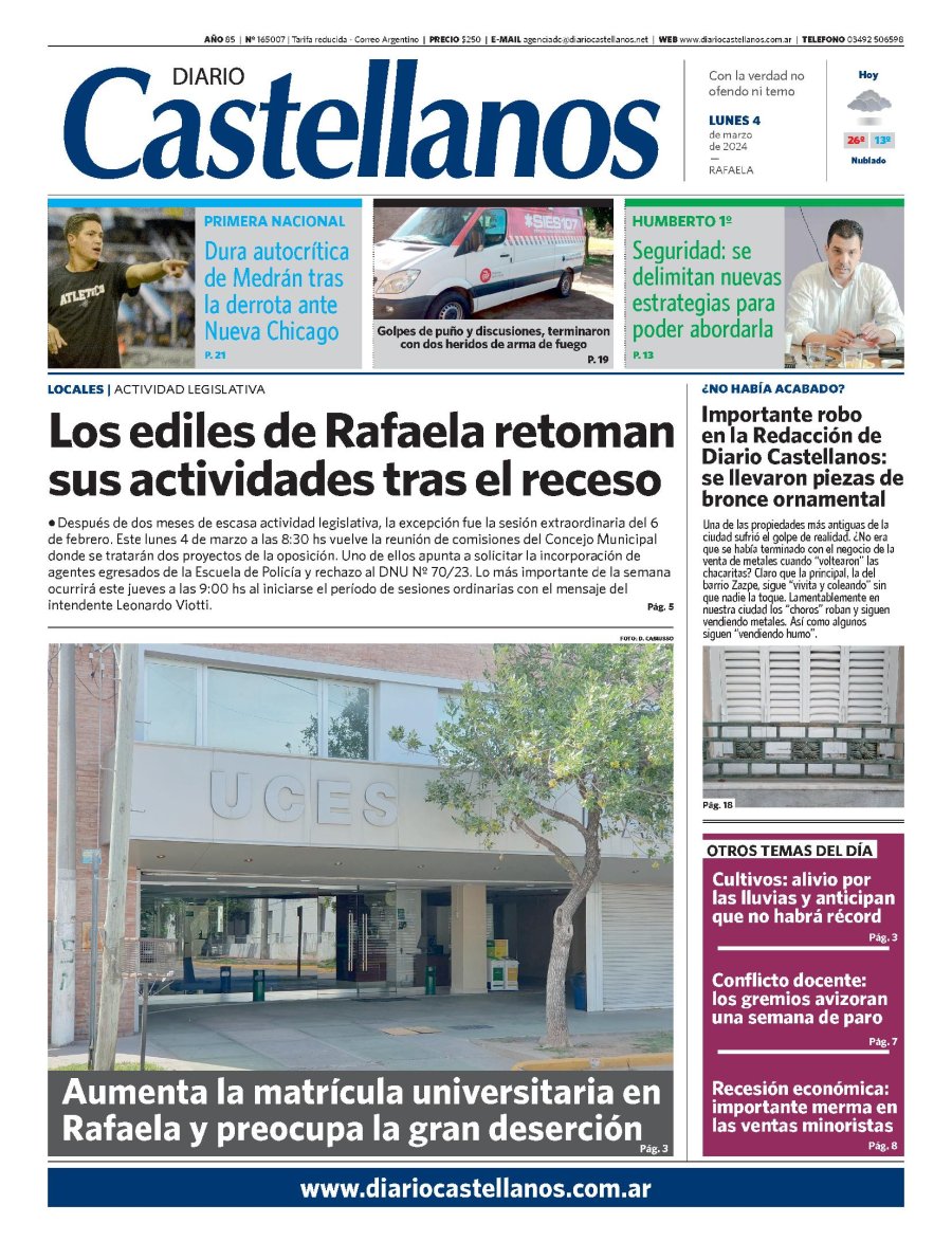 TAPA Y DIARIO CASTELLANOS….INFORMATE!