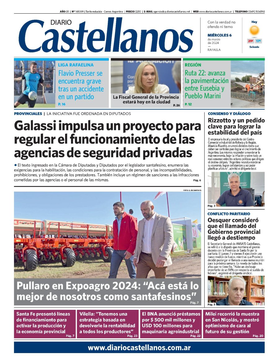Tapa y diario Castellanos…Informate!!!