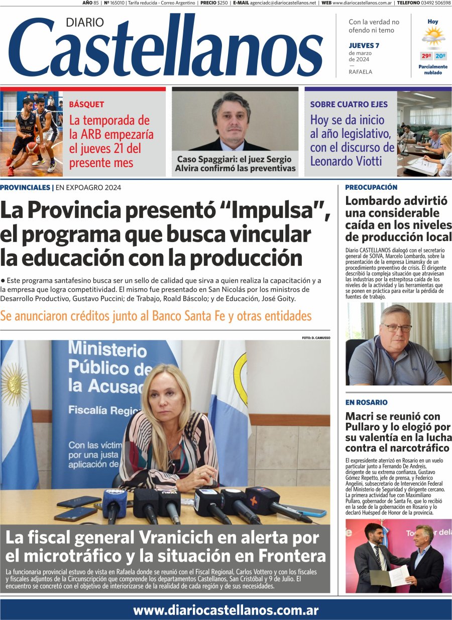 Tapa y diario Castellanos…Informate!