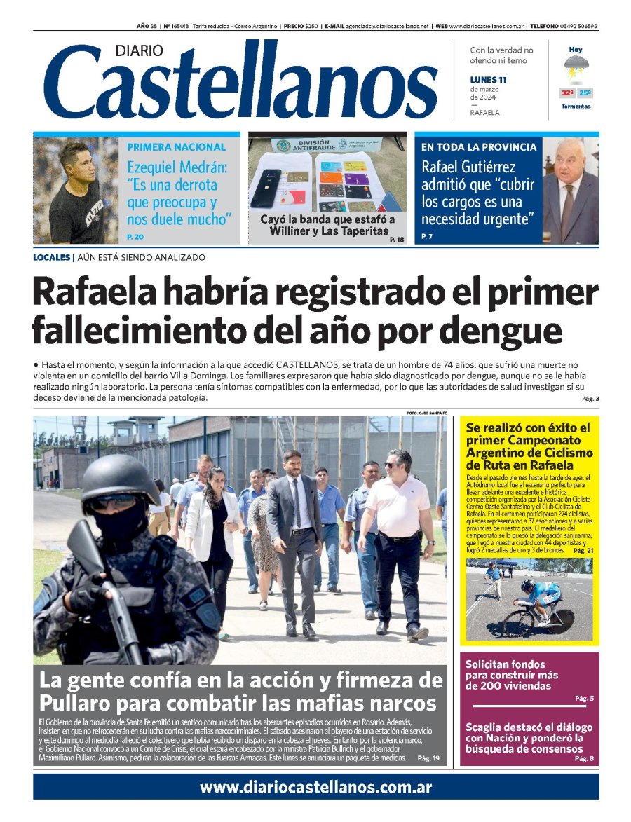 Tapa y diario Castellanos….Informate!