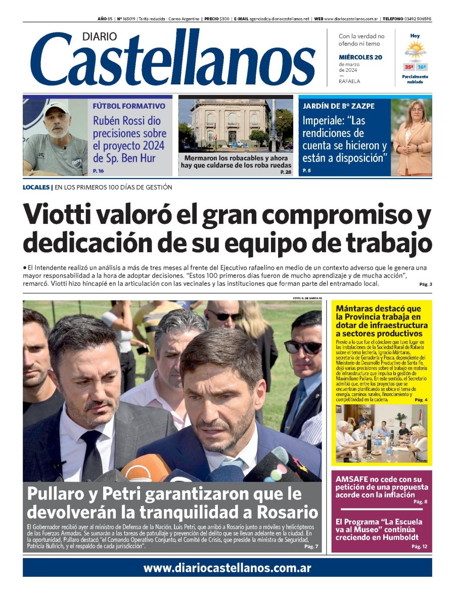 Tapa y diario Castellanos….Informate!!