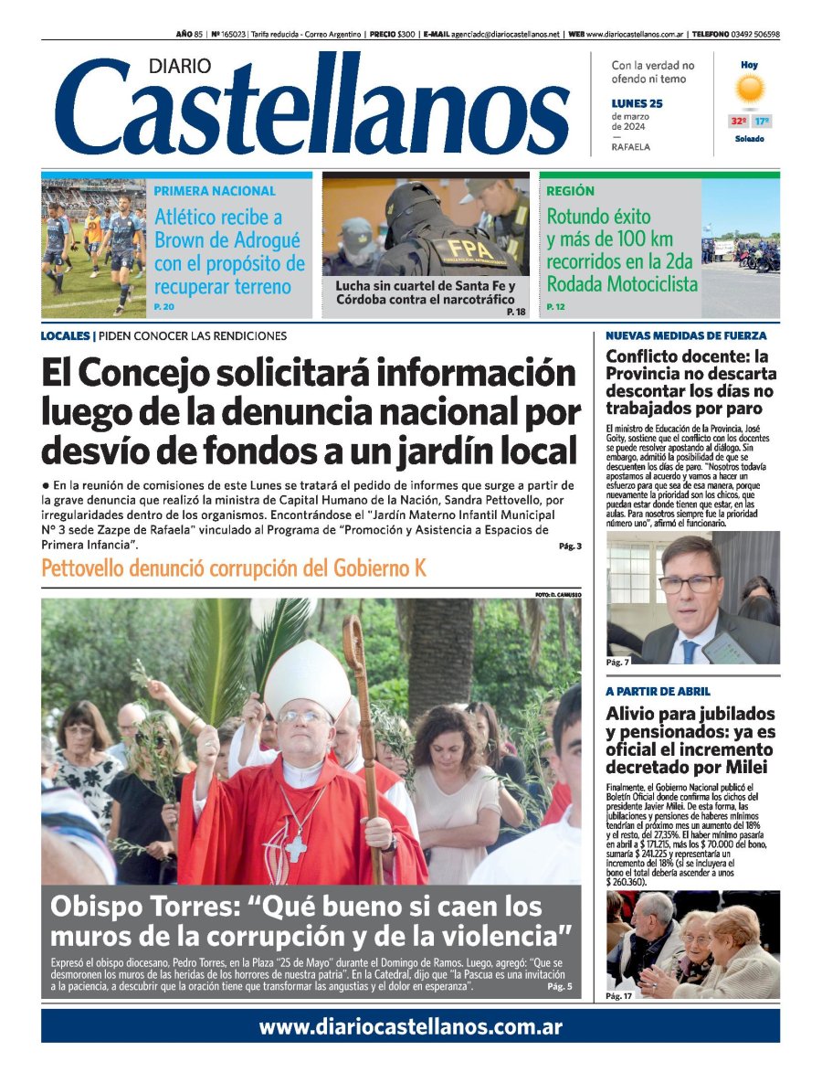 Tapa y diario Castellanos…Informate!!!