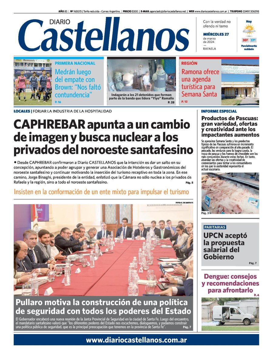 Tapa y diario Castellanos…Informate!