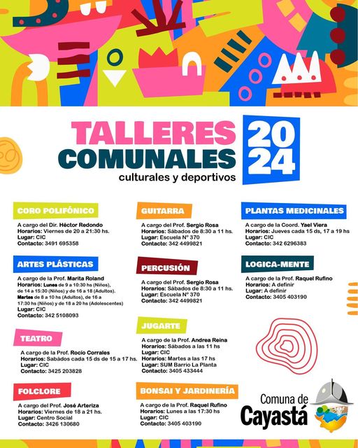 CAYASTA: Talleres Comunales 2024