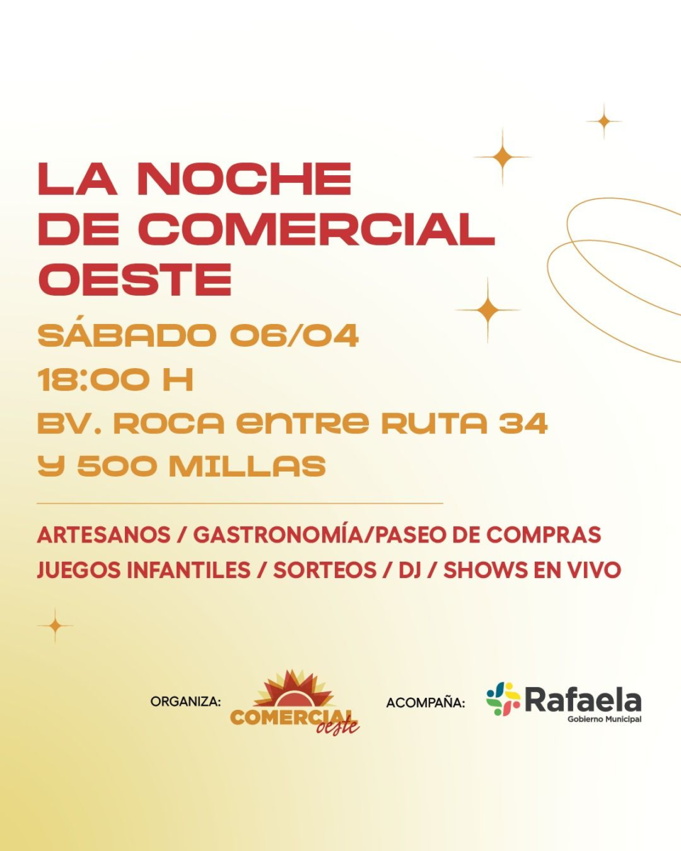 Llega una nueva edición de «La noche de Comercial Oeste»