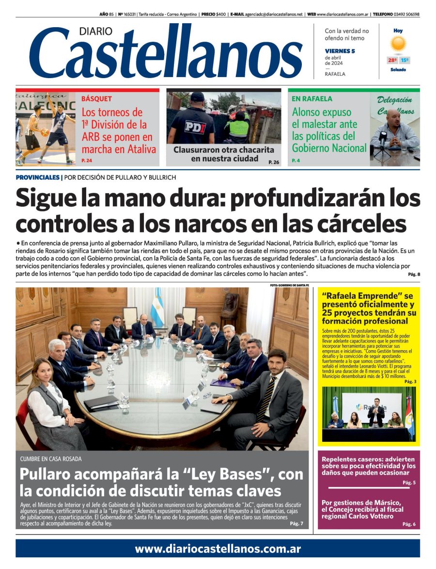 Tapa y diario Castellanos…Informate!
