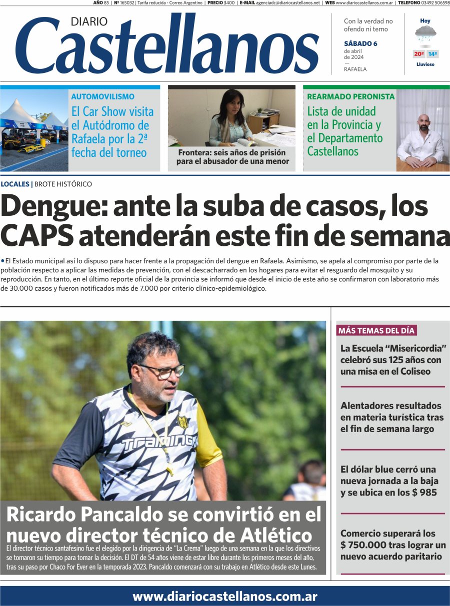 Tapa y diario Castellanos…Informate!