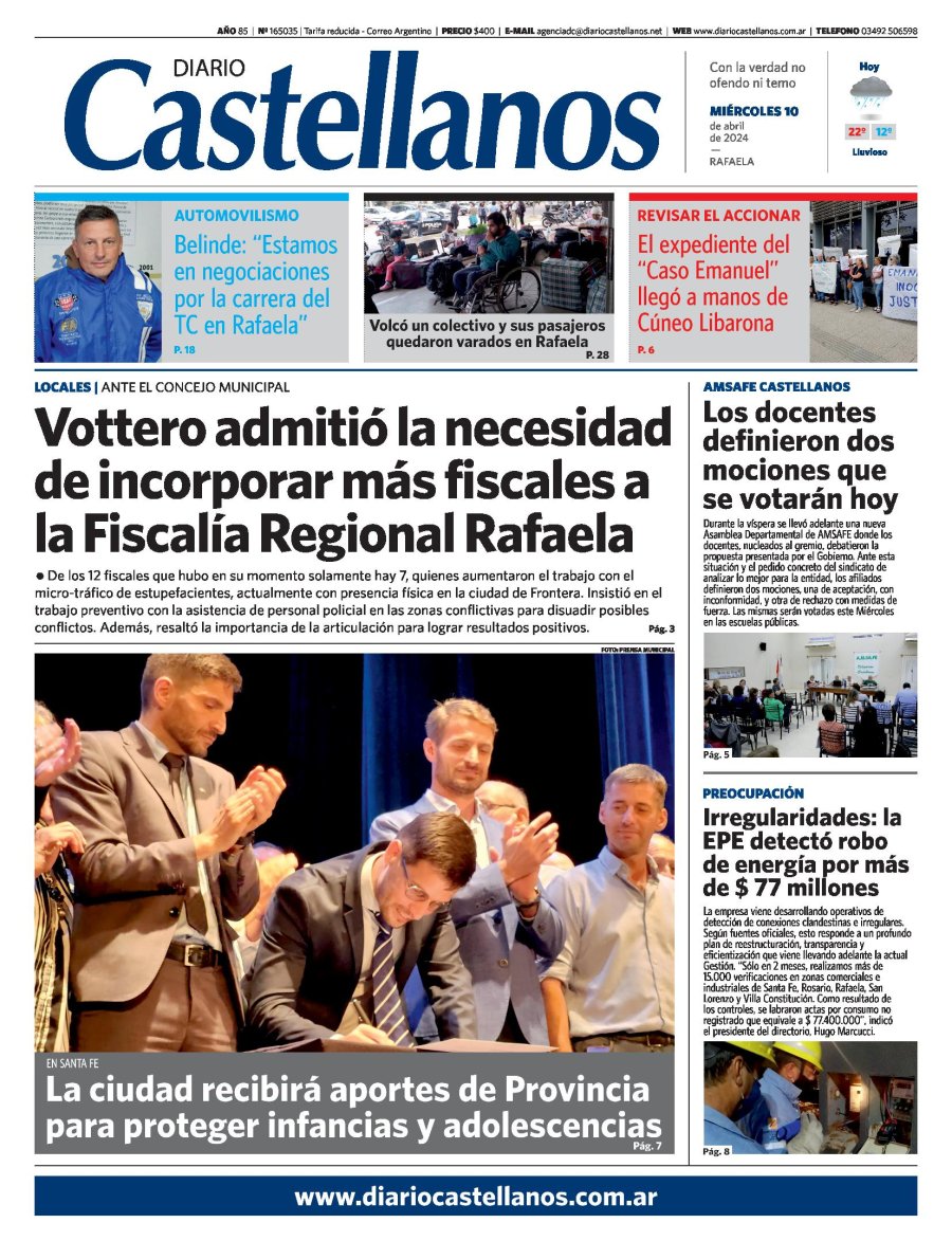 Tapa y diaio Castellanos…Informate!!