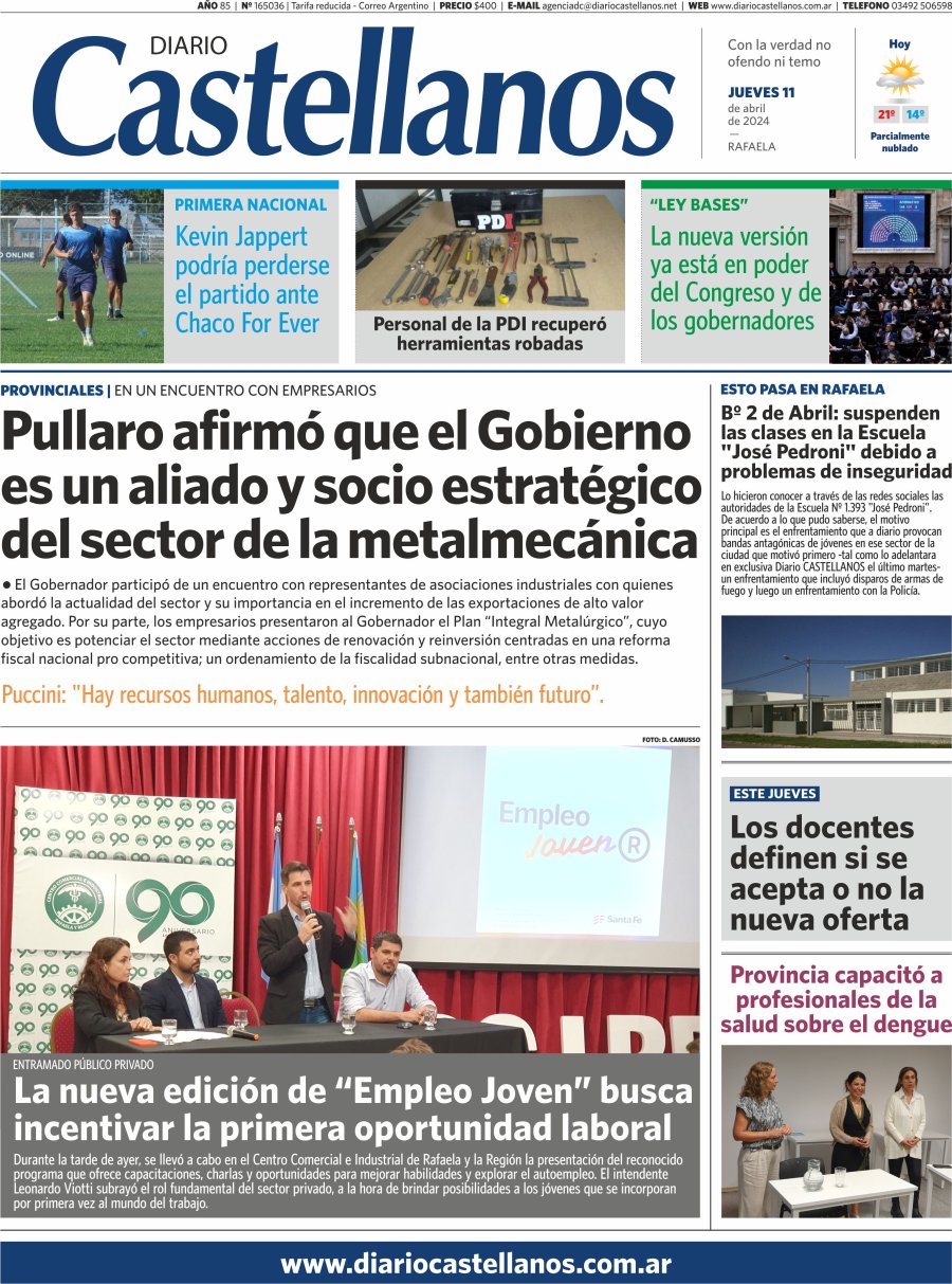 Tapa y diario Castellanos….Informate!!!