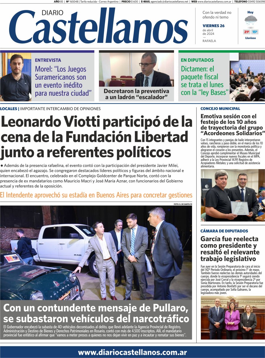 Tapa y diario Castellanos….Informate!!
