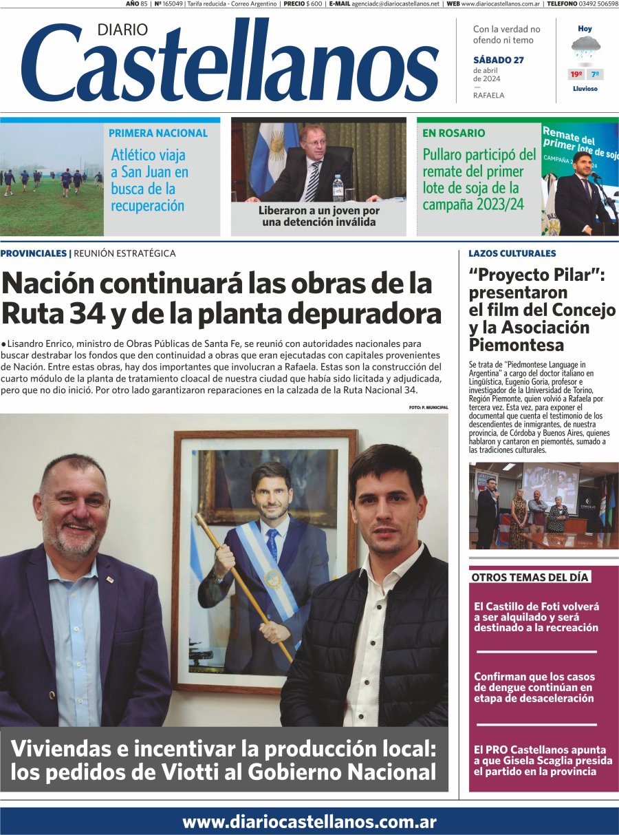 Tapa y diario Casteellanos…Informate!!!